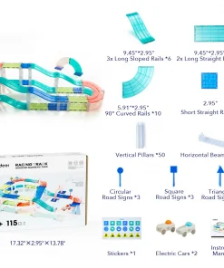 Bộ nam châm ghép đường đua (115 mảnh) - Ảnh 3