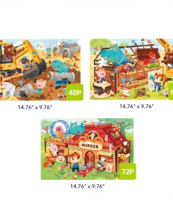 Tranh ghép tăng dần độ khó – Cấp 4 – Công trường rộn tiếng (48 – 72 mảnh) - Ảnh 2